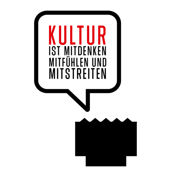 5 Sprechblase Hausgrafik kultur ist mitdenken mitfuehlen mitstreiten